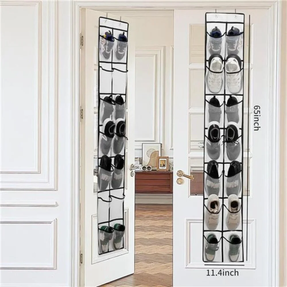 Over Door Shoe Organizer 14 Pocket Hanging Closet Storage Rack 2 Pack White